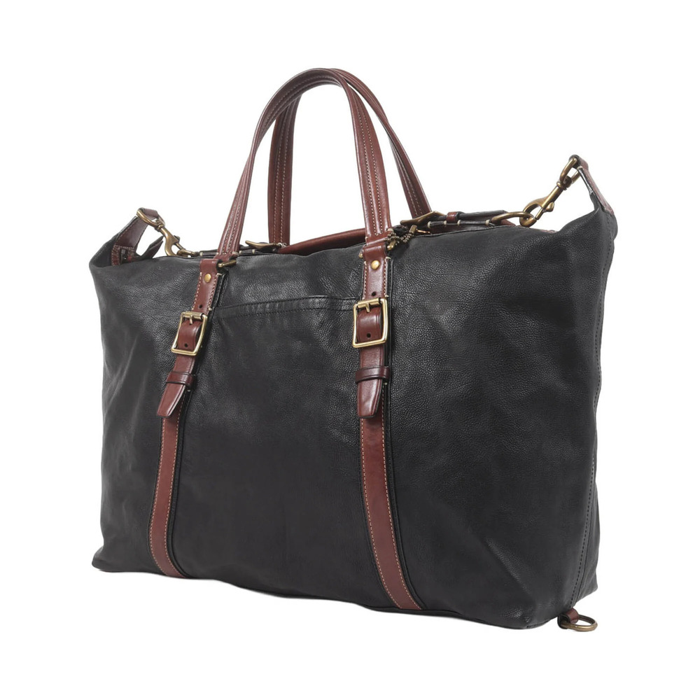 COACH Harrison Large Ziptop Satchel (Black & Brown) - Men's